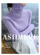 Pilha pescoço camisola mulheres 2025 outono einverno novo 100% puro vison cashmere camisola moda feminina malha pulôver de manga comprida