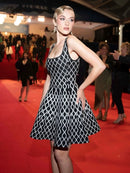 2025 Primavera Verão Luxo Design Da Marca Sem Mangas Vestido De Malha Para As Mulheres Preto Sexy Saia Curta Saia De Noite Senhoras Paris Roupas