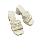 Verão de salto alto casual feminino boca de peixe sapatos sapatos femininos à venda 2024 moda nova dedo do pé quadrado anti-rugas chinelos femininos