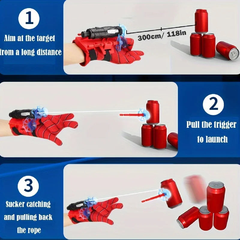 AIUAZA Personagem Brinquedos Cosplay Luvas Lançador Conjunto Lançador Brinquedos de Pulso Acessórios Adereços Brinquedos Ao Ar Livre Presente Infantil