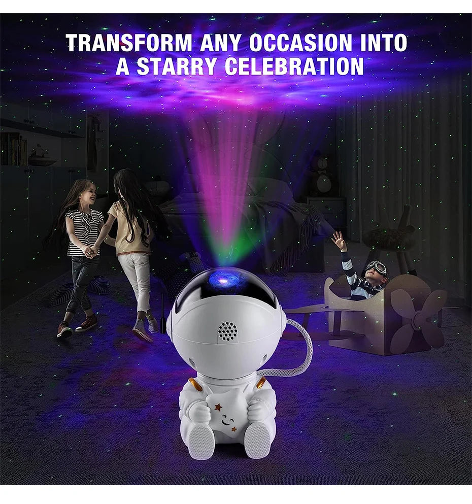 Projetor de Luz de Astronauta Galaxy Star - Projetores de Céu Estrelado, Lâmpada de Decoração para Quarto, Nebulosa, Luz Noturna de LED, Presente para Crianças e Adultos