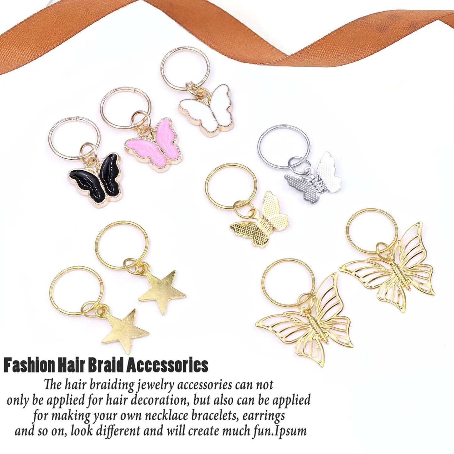 20 Peças Presilhas de Trança Borboleta Acessórios de Cabelo com Cristais Pingentes de Borboletas Coloridas Charme Pérola Brilhante Acessórios de Cabelo