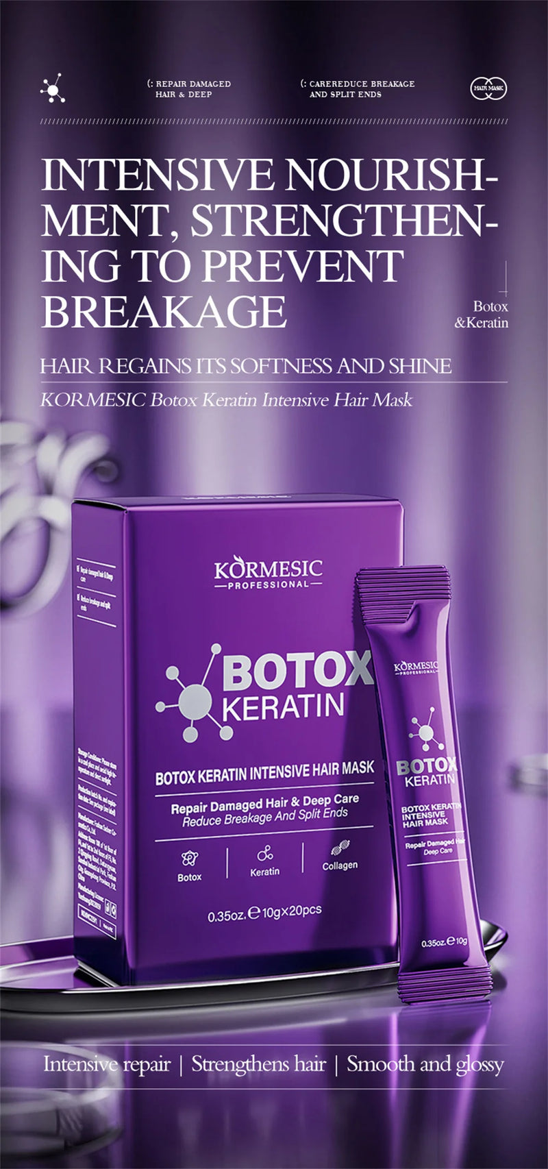 Máscara Capilar de Queratina Mágica Reparação em 5 Segundos Cabelos Danificados e Frisados Suaves, Lisos e Brilhantes Nutrição Hidratação Profunda Cuidado Capilar Nutritivo