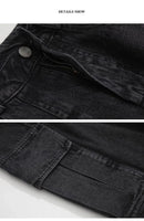 Calças Jeans Largas Calças Jeans Masculinas Calças Pretas de Perna Larga Jeans Masculinos Oversize Cargo Coreano Streetwear Hip Hop Harajuku