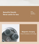 Massageador de Cabeça Elétrico de Silicone com Ventosa Magnética para Couro Cabeludo, Recarregável, Silicone para Ombro, Multifuncional, Amassamento e Vibração, Spa para Cabeça