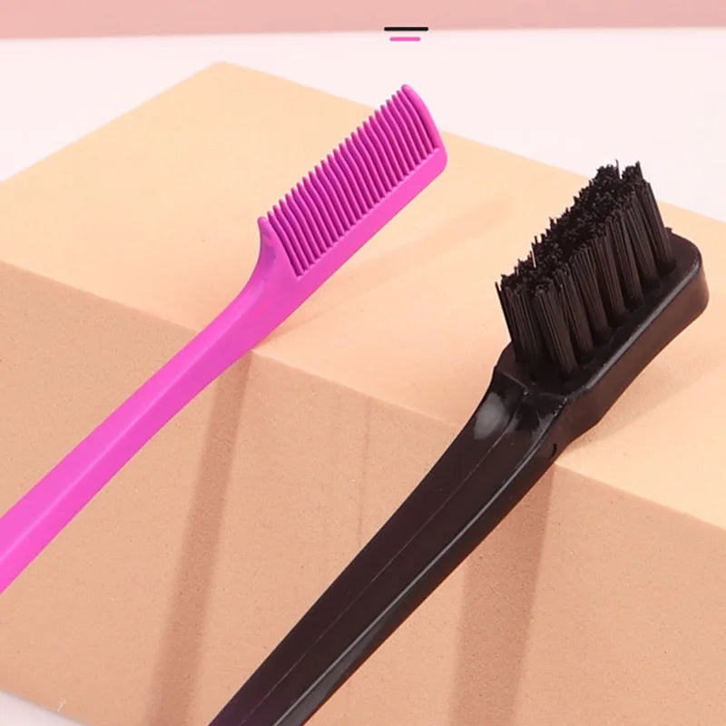 Escova Pente para Cabelo 3 em 1 1-10 Unidades Escova de Dupla Face Pente para Baby Hair & Escova para Sobrancelhas Escova de Alisamento Ferramenta para Cabelo