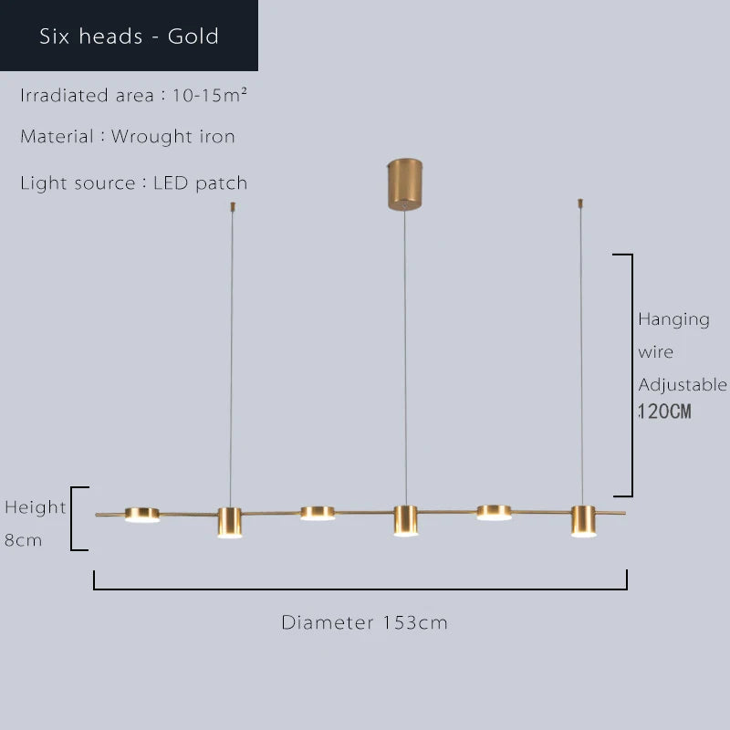 Lustres modernos para sala de estar com LED Mesa de jantar Lustre de teto Luminária suspensa para cozinha Lâmpada de iluminação interna regulável