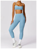 Sexy Fitness Treino Mulheres Conjunto de Ioga Treino Sem Costura Sportswear Roupas de Ginástica Sutiã Esportivo Top Leggings de Cintura Alta Ternos Esportivos