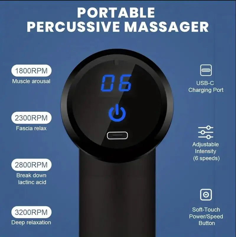 Mini Pistola de Massagem Muscular Protable Body Massager Massageador de percussão portátil profundo para corpo de costas e pescoço perna
