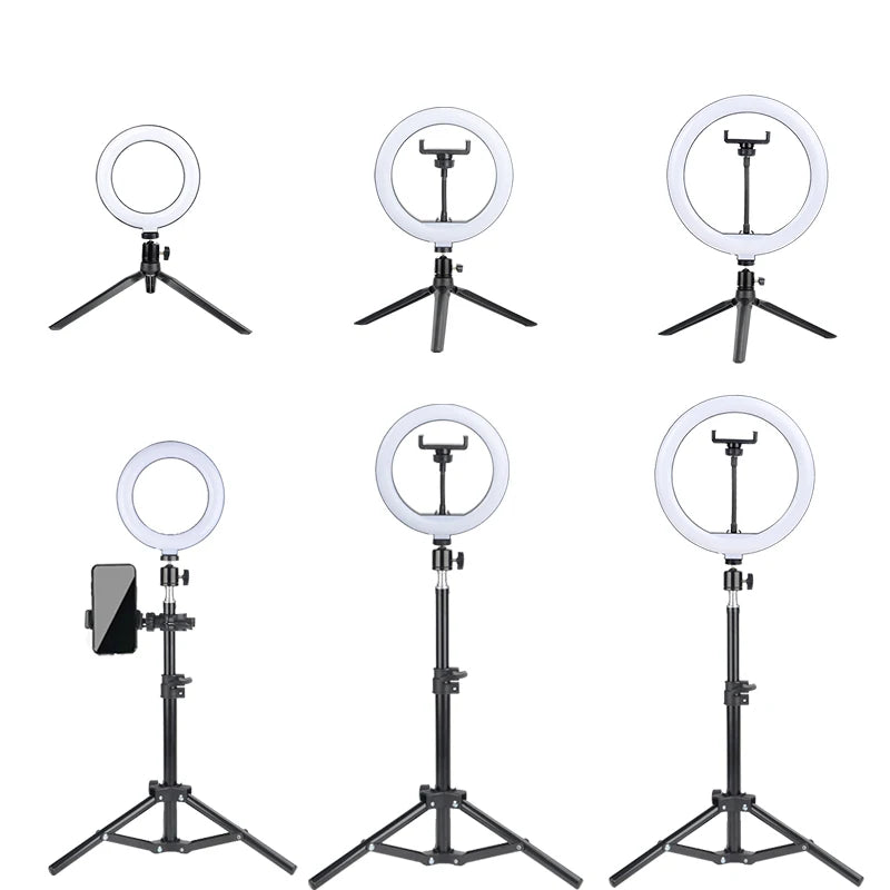 Luz de Anel LED 14 polegadas para Fotografia - Tripé com Luz de Anel para Transmissão ao Vivo