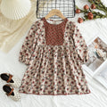 Urso Líder Novo Outono Meninas Vestido Primavera Crianças Princesa Vestido Casual Trajes Florais Crianças Roupas Flores Vestidos 2-8 Anos