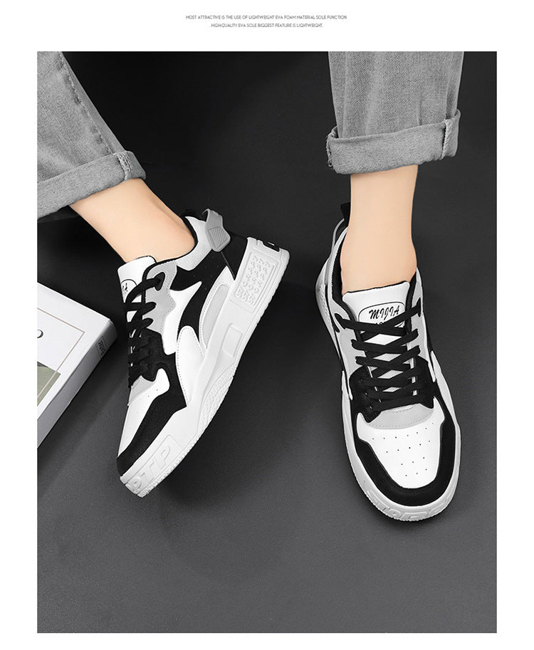 Novos Tênis Masculinos de Outono Sapatos de Plataforma Confortáveis Masculinos 2023 Tendência Lace-up Sapatos Vulcanizados Branco Tênis Casuais Tênis