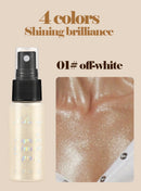 Spray Iluminador com Glitter Perolado, Óleo Loção, Iluminador Líquido para Rosto, Corpo, Pescoço e Cabelo, Brilho Duradouro para Maquiagem