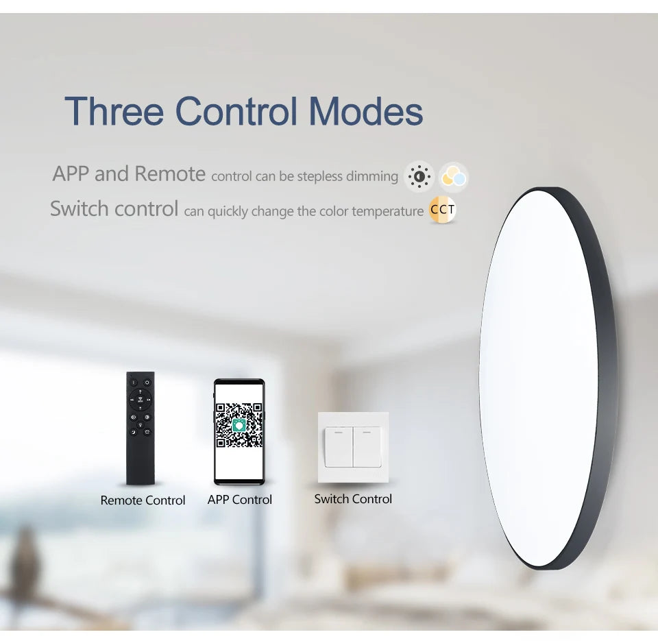 MARPOU Lâmpada de teto inteligente lâmpada led para luzes de teto de quarto com controle remoto Luzes led reguláveis para sala de estar