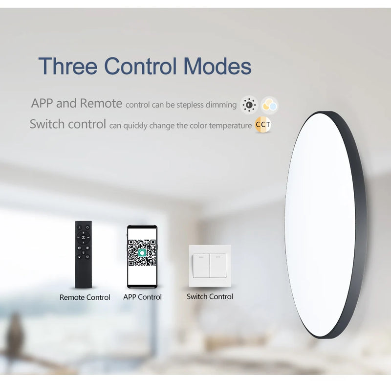 MARPOU Lâmpada de teto inteligente lâmpada led para luzes de teto de quarto com controle remoto Luzes led reguláveis para sala de estar