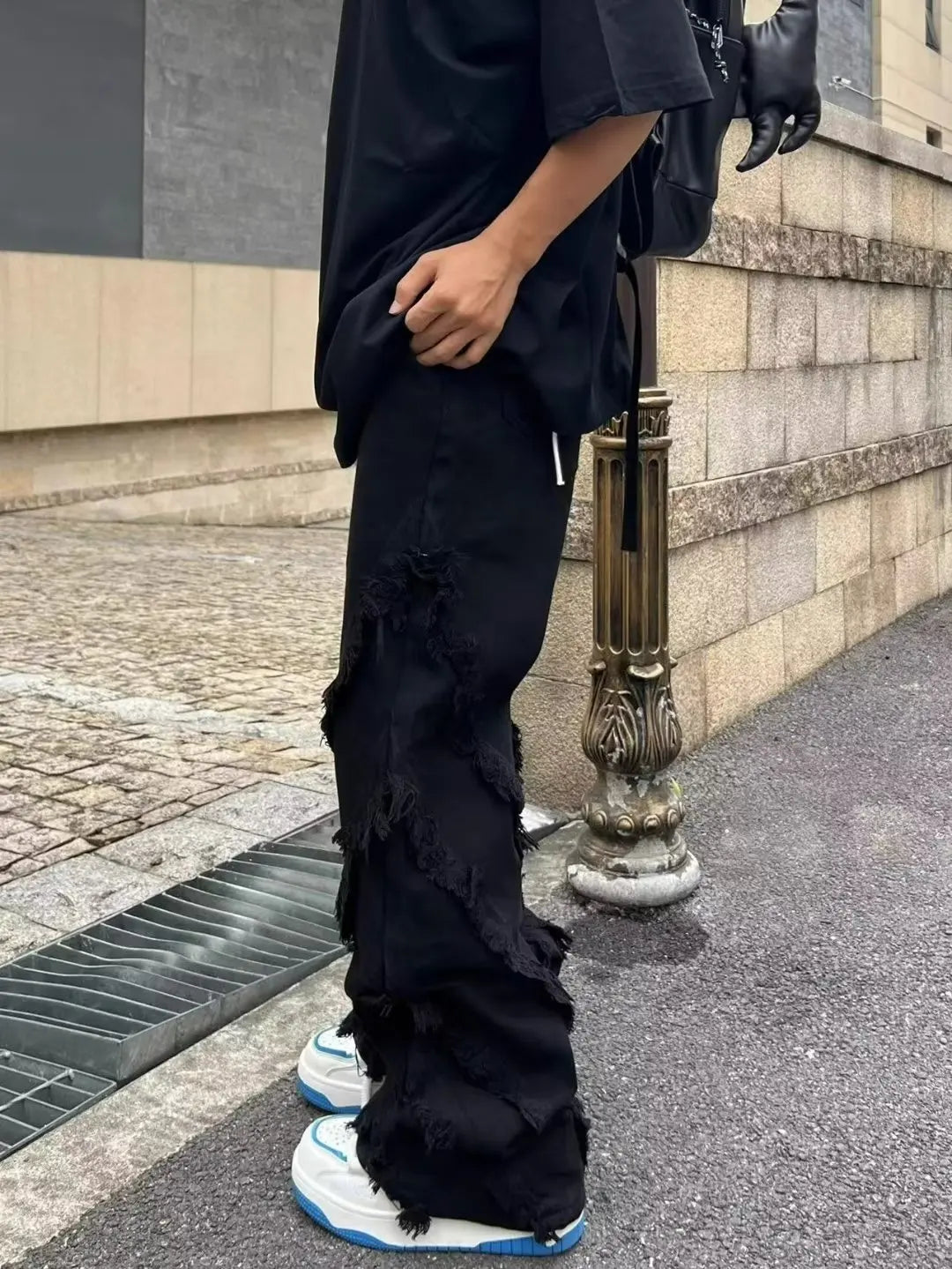 Jeans de Rua Estilo Americano Erosão Danos Raw Edge para Homens Estilo Harajuku Dança Reta Jeans Brancos Roupas Y2k para Mulheres