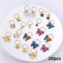 20 Peças Presilhas de Trança Borboleta Acessórios de Cabelo com Cristais Pingentes de Borboletas Coloridas Charme Pérola Brilhante Acessórios de Cabelo