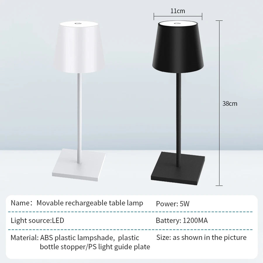 Recarregável LED Lâmpada de mesa Interruptor de toque 3 níveis Luzes de mesa reguláveis Bar Club Dinner Iluminação ambiente decorativa criativa