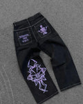 Moda americana 2025 Southpole New Y2k Branco Homens Estampado Jeans Gótico Retro Calças Soltas Calças Largas Casuais de Rua Calça Jeans Casal