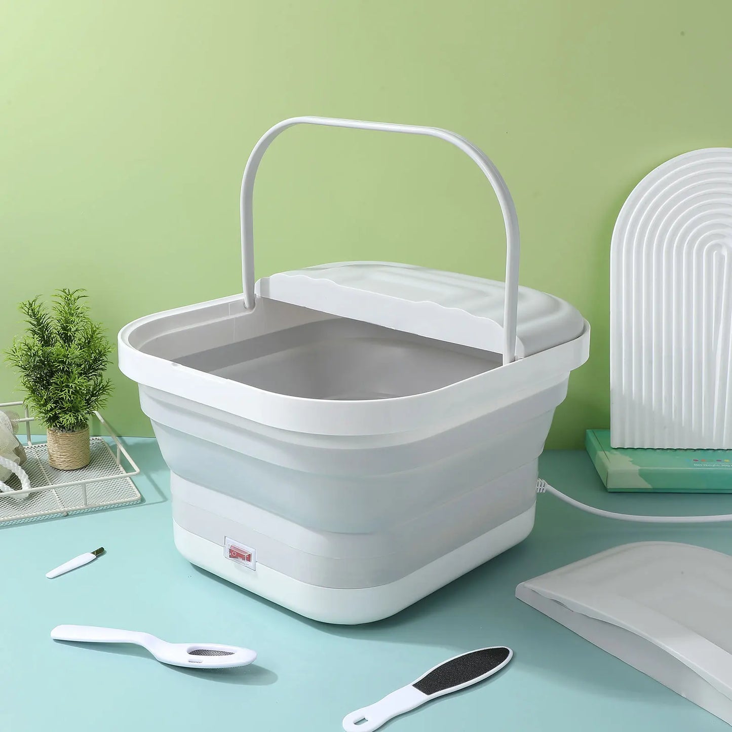 1 Conjunto de Balde Dobrável para Banho de Pés