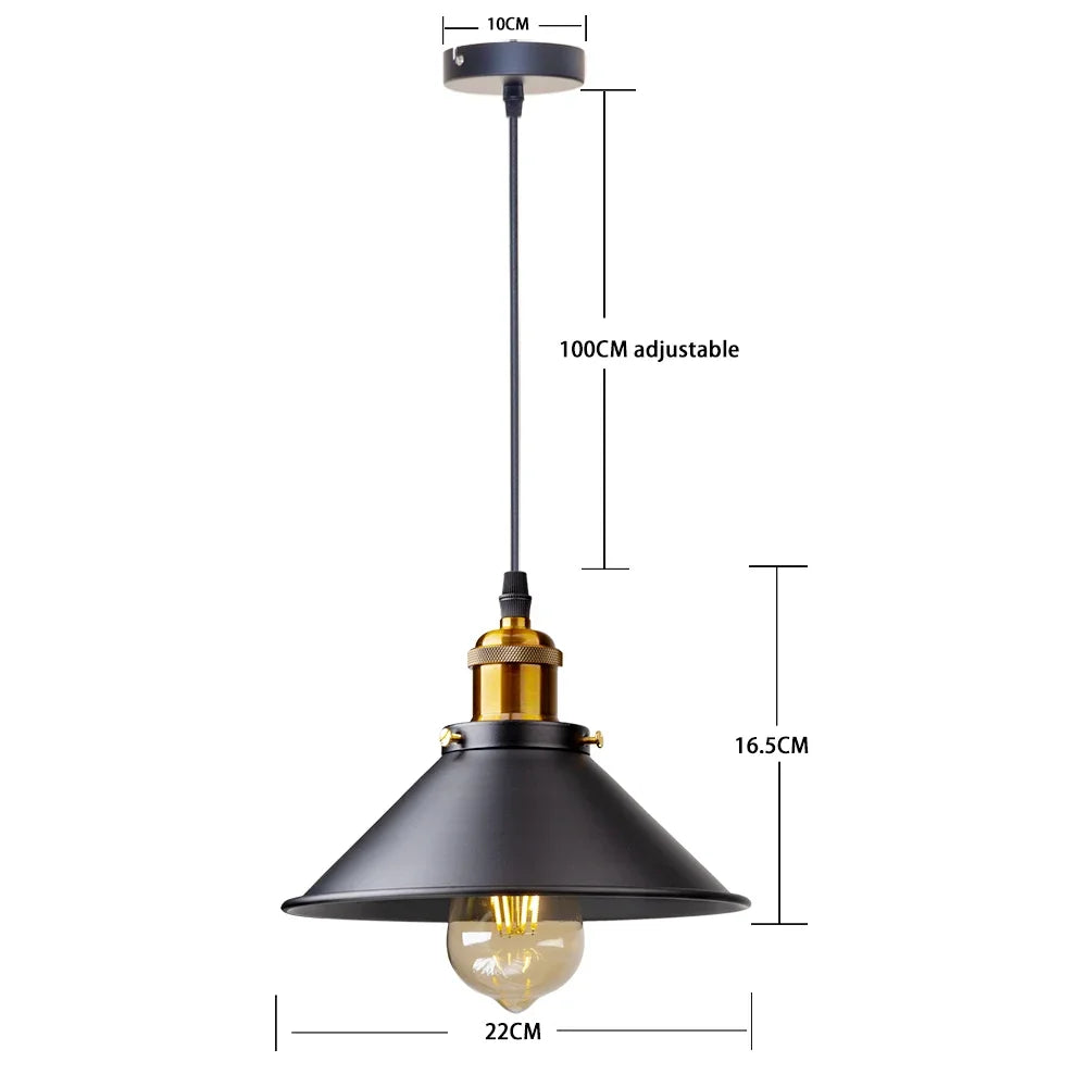 Abajur de ferro LED vintage Retro Lustres Rússia Luzes pendentes para Loft Cozinha Sala de jantar Quarto Iluminação doméstica Lâmpada suspensa