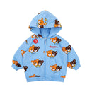 Conjunto de roupas infantis 2025 Nova Primavera Outono Meninos Meninas Cartoon Impresso Com Capuz Conjunto de Calças Casuais Crianças Roupas Casuais Sólidas