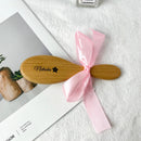 Escova de Cabelo para Bebê Personalizada, Pente de Madeira com Lã Natural, Massageador Gravado para Recém-nascido, Presente de Chá de Bebê e Lista de Presentes