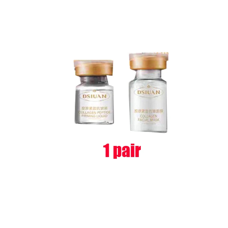 1 Caixa de Máscara em Pó Liofilizado de Peptídeo de Colágeno Set Levanta e Firme o Rosto em V Ácido Hialurônico Clareia, Hidrata e Rejuvenesce a Pele