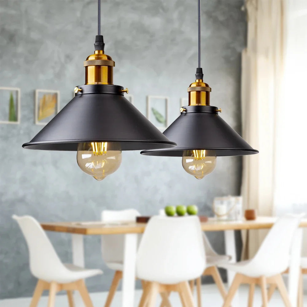 Abajur de ferro LED vintage Retro Lustres Rússia Luzes pendentes para Loft Cozinha Sala de jantar Quarto Iluminação doméstica Lâmpada suspensa
