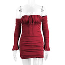 Fairyshely Sexy Ruffle Curto Vestido Clube Senhoras 2025 Outono Verde Bodycon Vestidos Para As Mulheres Festa Apertado Mini Vestido Clubwear