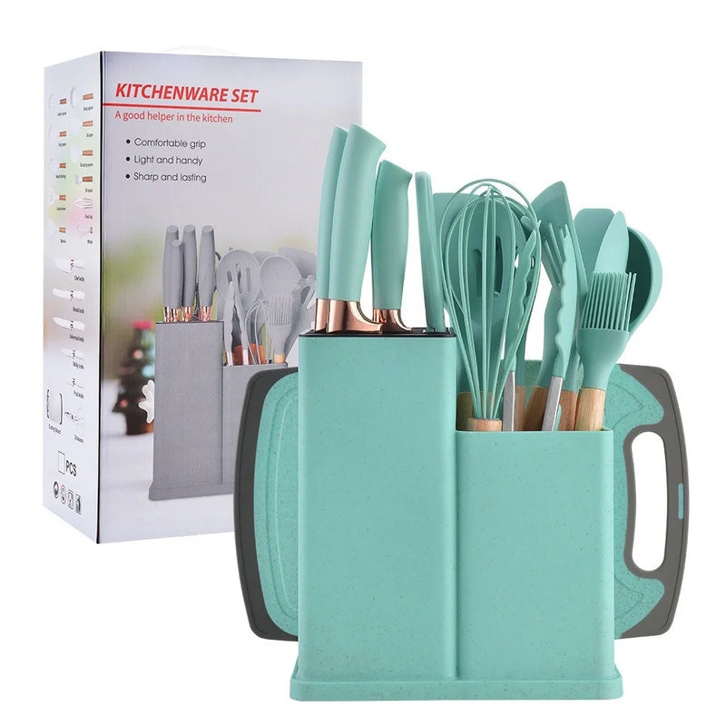 Conjunto de utensílios de cozinha de silicone