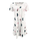 Vestidos com estampa de penas Mulheres Verão 2025 Roupas Manga Curta Decote em V Mini Vestido Elegante Boêmio Moda Vestido de verão Vestidos de praia