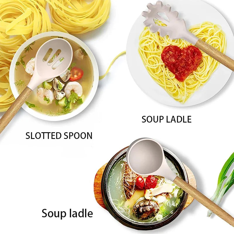 Conjunto de cozinha de utensílio de silicone 36pcs com suporte