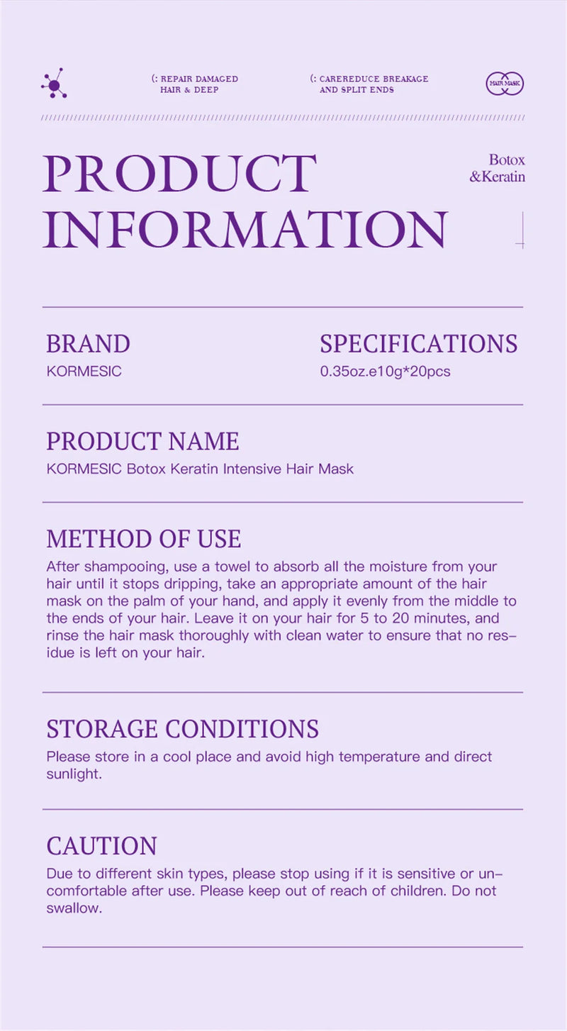Máscara Capilar de Queratina Mágica Reparação em 5 Segundos Cabelos Danificados e Frisados Suaves, Lisos e Brilhantes Nutrição Hidratação Profunda Cuidado Capilar Nutritivo