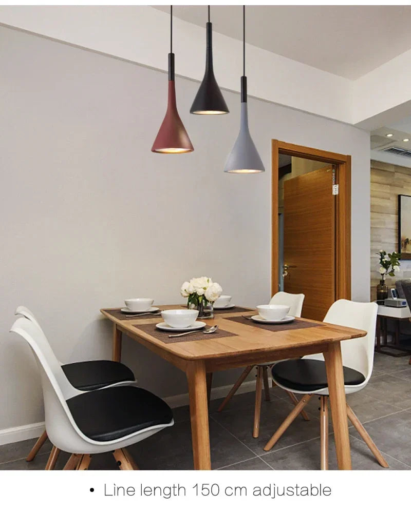 Luzes pendentes led modernas luz branca E27 para luminárias de cozinha Mesa de quarto Sala de jantar Abajur pendurado Lustre doméstico