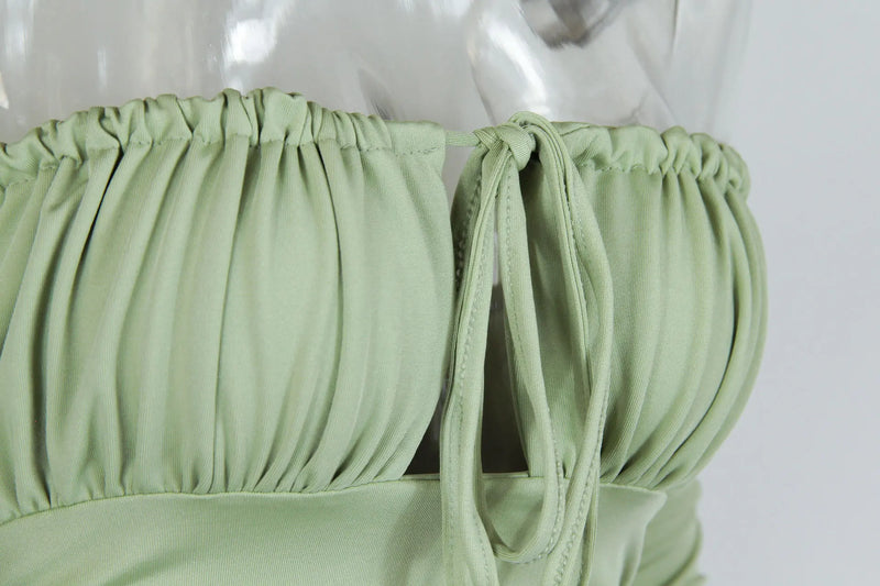 Fairyshely Sexy Ruffle Curto Vestido Clube Senhoras 2025 Outono Verde Bodycon Vestidos Para As Mulheres Festa Apertado Mini Vestido Clubwear