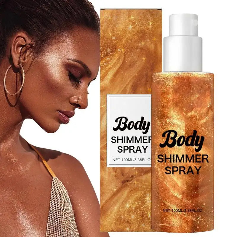 Spray de Brilho Corporal Bronze Iluminador Corporal