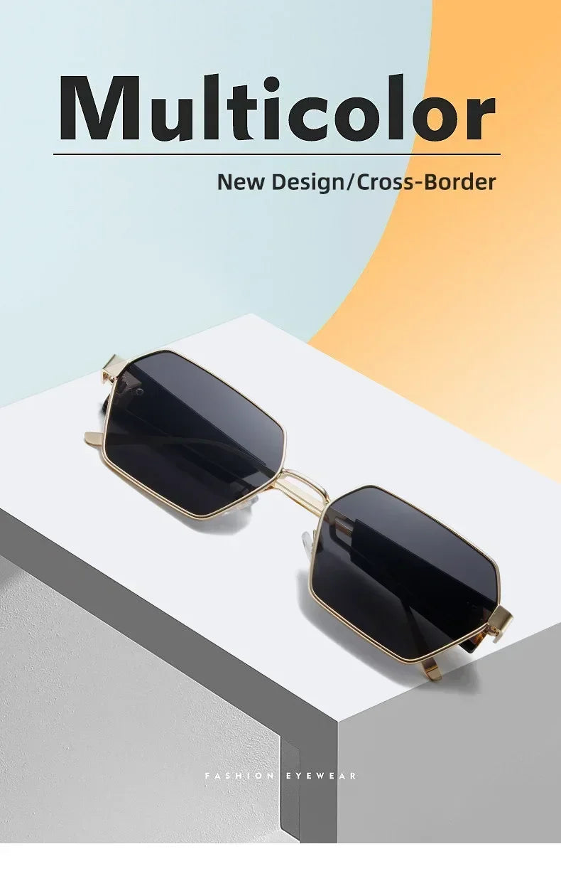 Yoovos Retângulo de Alta Qualidade Óculos De Sol De Marca De Moda Designer De Óculos Vintage Armação De Metal Óculos UV400 Gafas De Sol Mujer