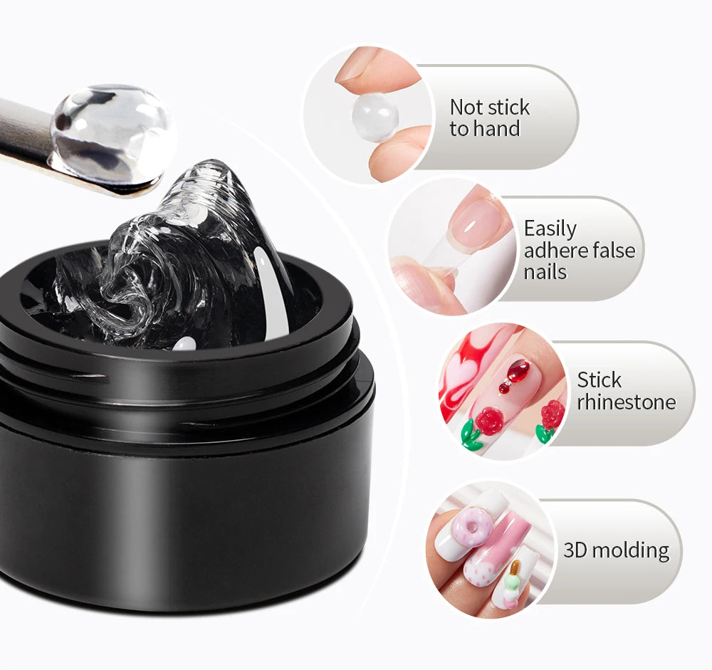 Solid Nail Tip Gel For Quickly Extend Nail Transparent 3D Modeling Carve Gel Soak Off UV Nail Art Gel Varnish 15ML Function Gel