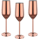 os copos de vinho altos de aço inoxidável 3PCS, projeto moderno elegante, 18oz, podem ser usados para o presente do dia do Valentim e o uso home