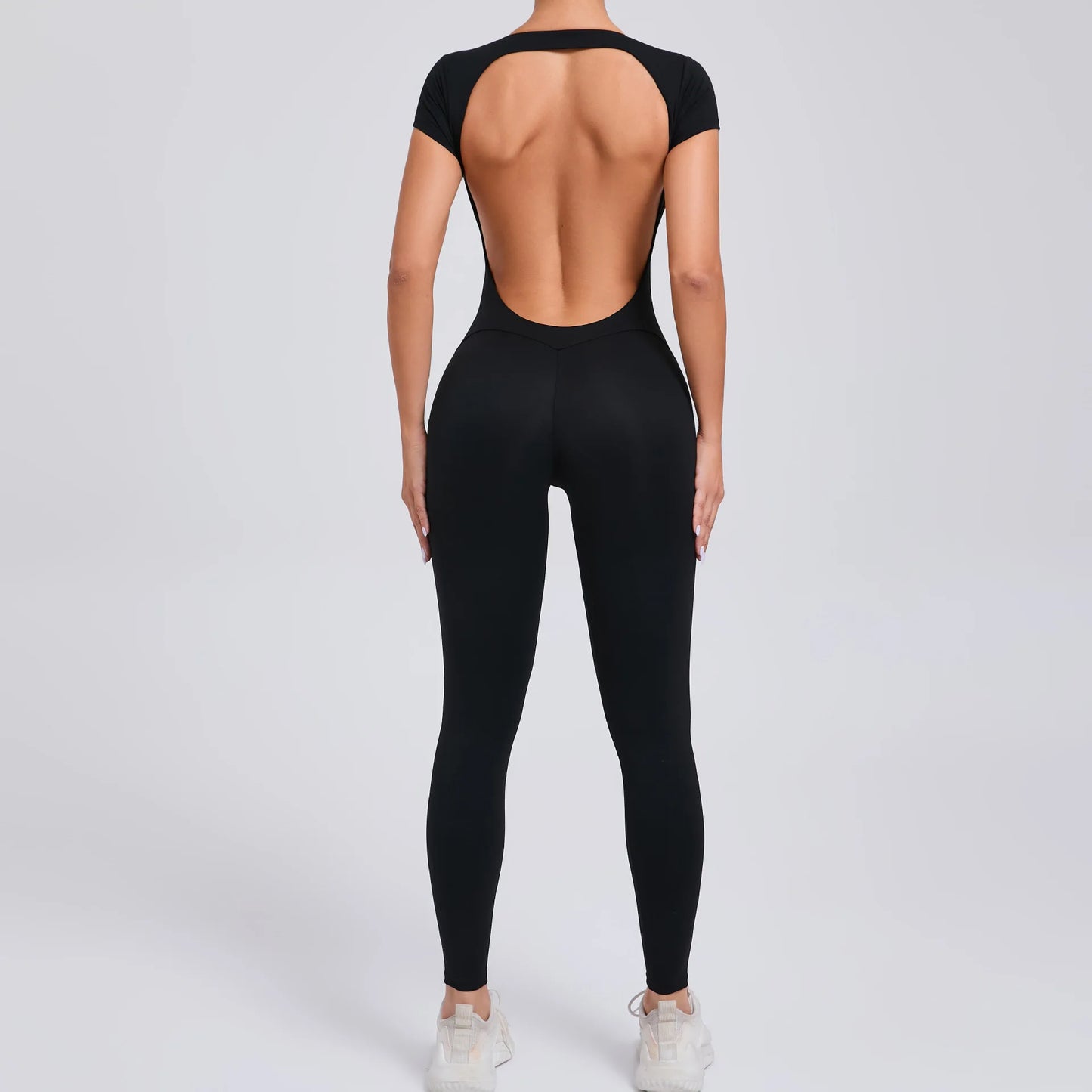 Sexy Mangas Compridas Terno Feminino Macacão Secagem Rápida Roupas de Ioga Treino Bodysuits Backless Esportes Macacão Mulheres Ginásio