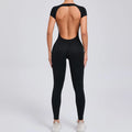 Sexy Mangas Compridas Terno Feminino Macacão Secagem Rápida Roupas de Ioga Treino Bodysuits Backless Esportes Macacão Mulheres Ginásio