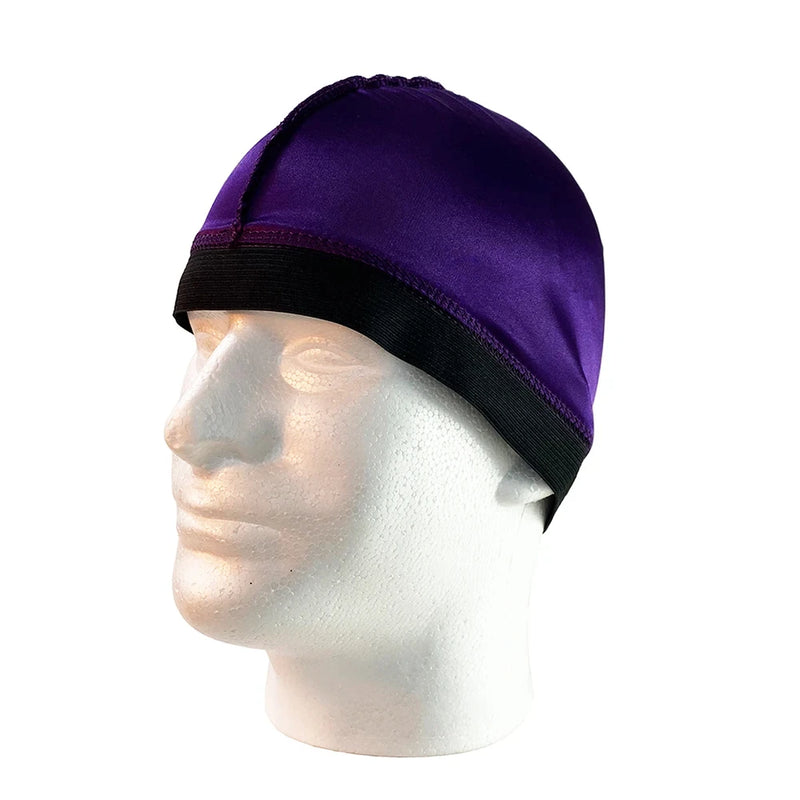 Novo Boné de Cúpula de Seda Unissex Para Homens Elástico Bandanas Durag de Seda Tampa de Peruca Inferior Spandex Boné de Resfriamento Boné de Gorro Baseado em Seda