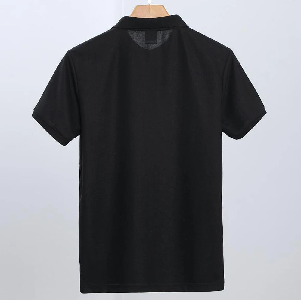 Camiseta Polo Masculina de Manga Curta Em Branco Branco Camisas de Colarinho Preto Camiseta Casual Roupas de Verão Para Homens Camisetas Polos Pour Hommes