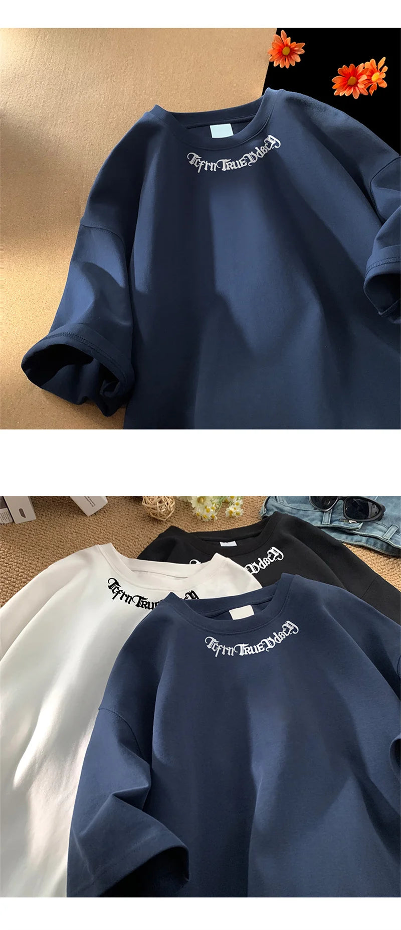 Camisetas grandes masculinas, camiseta branca de algodão 5XL para homens, casual, verão, moda, estampa de letras, gola, camisetas, roupas masculinas