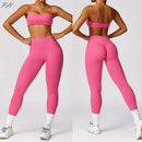 Sexy Fitness Treino Mulheres Conjunto de Ioga Treino Sem Costura Sportswear Roupas de Ginástica Sutiã Esportivo Top Leggings de Cintura Alta Ternos Esportivos