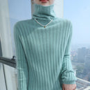 Pilha pescoço camisola mulheres 2025 outono einverno novo 100% puro vison cashmere camisola moda feminina malha pulôver de manga comprida