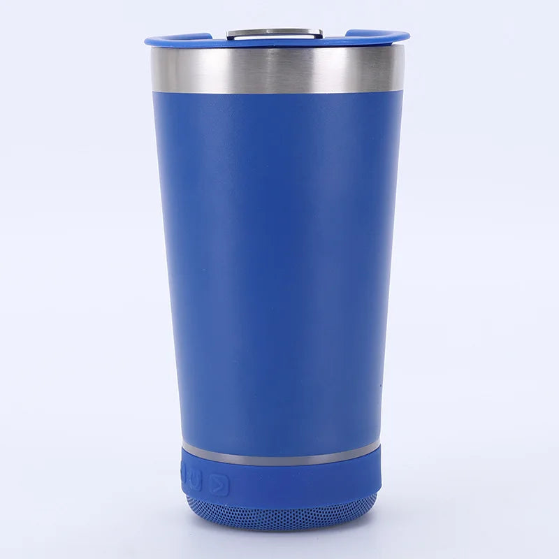 Copo Térmico de Aço Bluetooth Criativo 16oz 450ml com Dupla Camada, Refrigerador de Gelo para Carro, Coffee e Cerveja, Garrafa Térmica