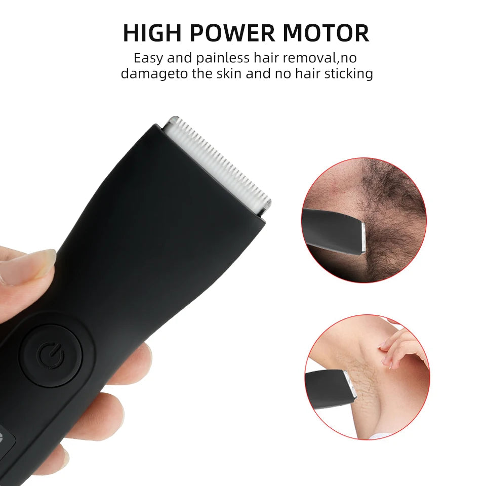 Aparador de Pêlos Corporais para Homens Bolas Mulheres Lady Shaver Remoção de Pêlos Aparador de Biquíni Aparador de Virilha & Corpo Barbeador Braço Barba Navalha