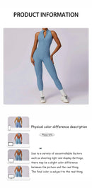 V Voltar Terno De Uma Peça Das Mulheres Macacão Esportivo Zíperes Yoga Macacão Backless Sportswear Mulheres Sleeveles Workout Bodysuits Feminino